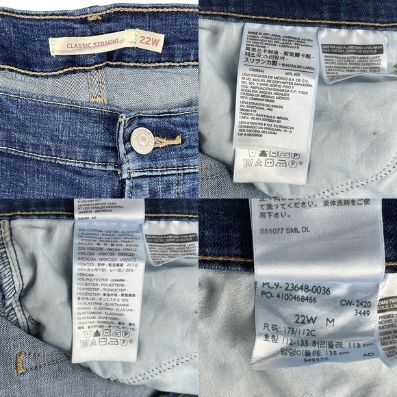 LEVI'S FRAYED RAW HEM DARK WASH BLUE CROPPED STRETCH BOHO JEANS - Picture 13 of 13